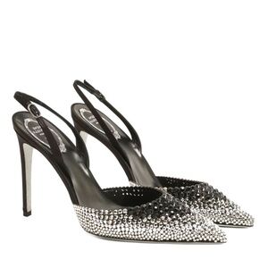 Rene Caovilla Jackie Crystal studded Sling-Back Pump in size US9